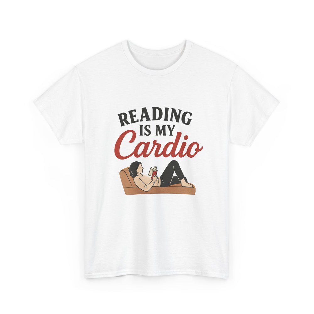 Reading is my cardio Unisex Heavy Cotton Tee - Book Lover T-Shirt, Literary Gift, Reader Shirt, Funny Bookworm Top, Librarian Tee