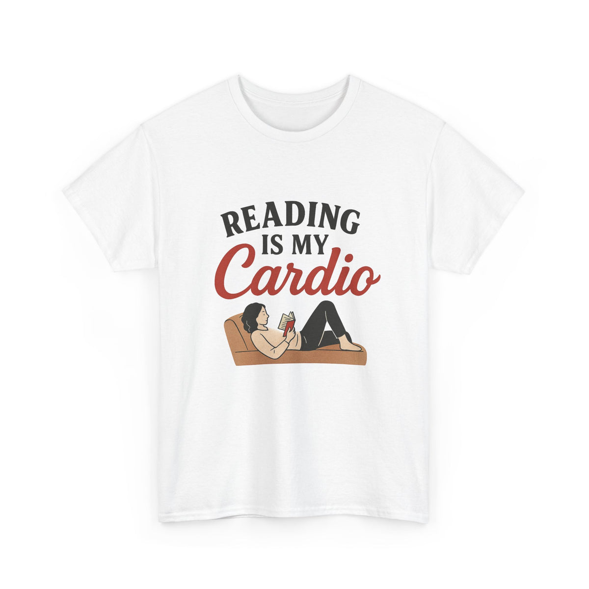 Reading is my cardio Unisex Heavy Cotton Tee - Book Lover T-Shirt, Literary Gift, Reader Shirt, Funny Bookworm Top, Librarian Tee
