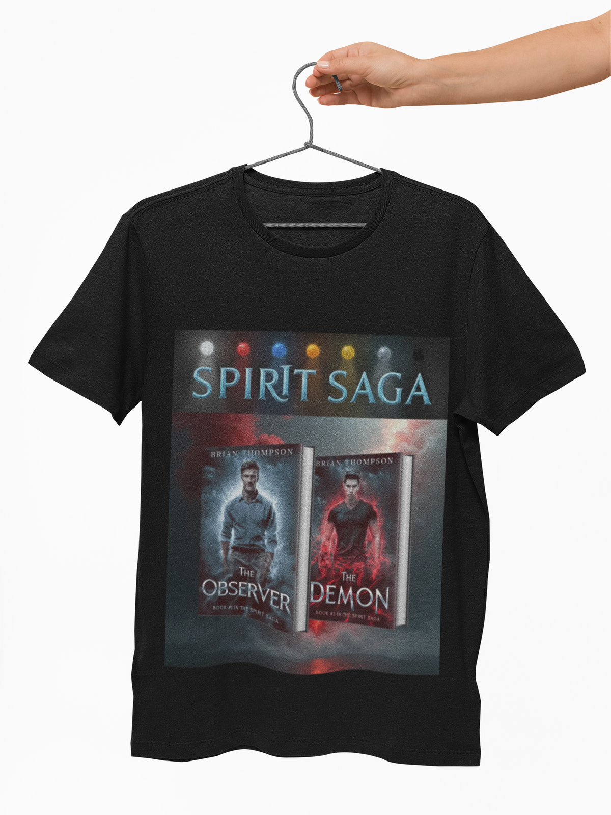 Brian Thompson Writes Spirit Saga Logo T‑Shirt — Book Cover Art Tee