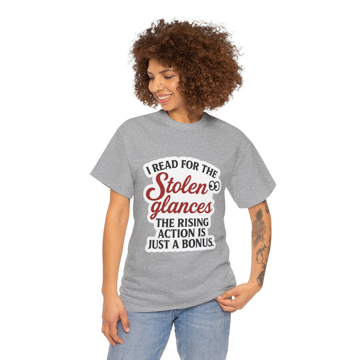 Book Lover Unisex Tee, Reading Enthusiast Shirt, Literary Quote T-Shirt, Bibliophile Gift, Stolen Glances Design